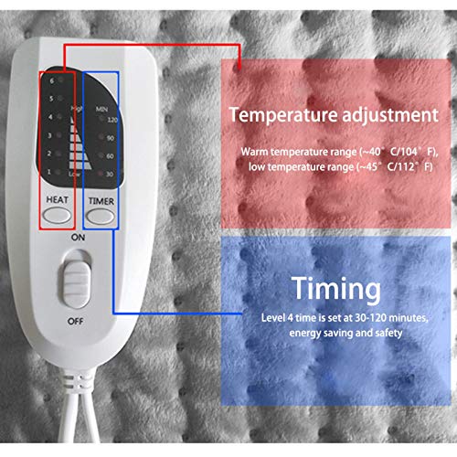 Cojín de calor eléctrico para fisioterapia, con apagado automático, para espalda, cuello, hombros, pies, calefacción rápida, manta eléctrica para oficina, 4030 cm