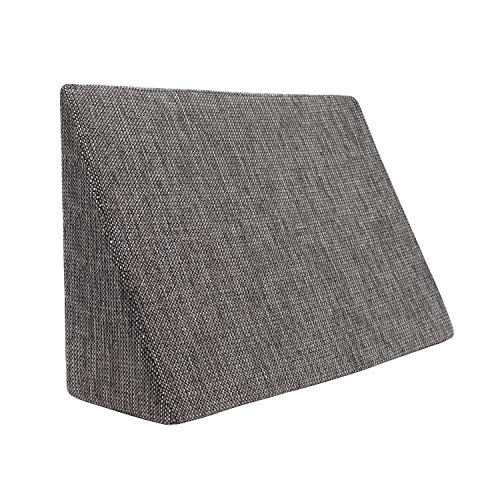 Cojín de cuña para Sala de Estar y Dormitorio, cojín de Lectura, cojín Relax, Respaldo, Almohada de Vientre // Cojín de cuña para acostarse y Sentarse (5 Colores para Elegir) (Gris)