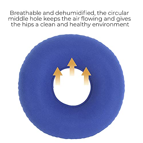 Cojín de donut inflable, anillo de donut ideal para aliviar las pilas hemorroides, pilas, úlceras en la cama, próstata, coxis, coxis, espalda, ciática (azul)