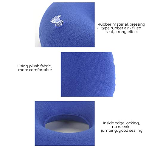 Cojín de donut inflable, anillo de donut ideal para aliviar las pilas hemorroides, pilas, úlceras en la cama, próstata, coxis, coxis, espalda, ciática (azul)