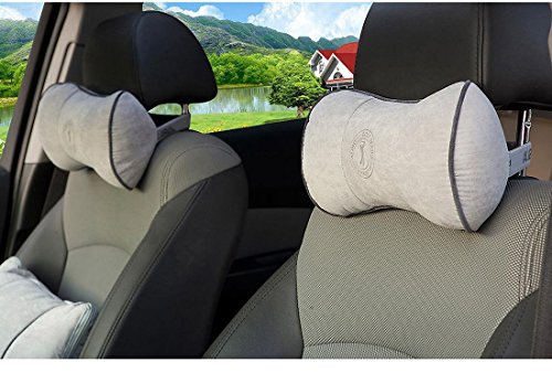Cojín de viaje para aviones con soporte para reposacabezas de coche, con correa elástica ajustable, alivio del dolor de espalda
