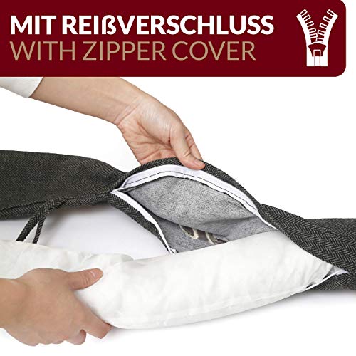 Cojin Gris para Puertas y Ventanas - Lavable - Pesado 1kg - Burlete Decorativo - Cortavientos, Quitafrios, Aislante
