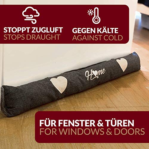 Cojin Gris para Puertas y Ventanas - Lavable - Pesado 1kg - Burlete Decorativo - Cortavientos, Quitafrios, Aislante