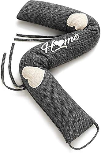 Cojin Gris para Puertas y Ventanas - Lavable - Pesado 1kg - Burlete Decorativo - Cortavientos, Quitafrios, Aislante