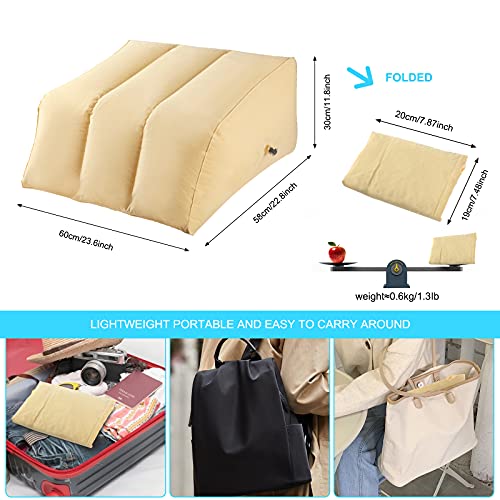 Cojín Inflable para La Pierna, Almohadilla de Pie Inflable PortáTil, Almohadilla de Pie FáCil de Inflar y Desinflar, Superficie de Flocado, Adecuada para Mujeres Embarazadas, Atletas