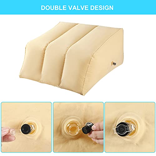 Cojín Inflable para La Pierna, Almohadilla de Pie Inflable PortáTil, Almohadilla de Pie FáCil de Inflar y Desinflar, Superficie de Flocado, Adecuada para Mujeres Embarazadas, Atletas