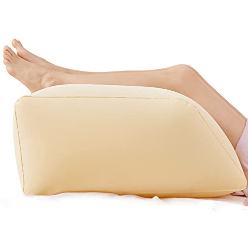 Cojín Inflable para La Pierna, Almohadilla de Pie Inflable PortáTil, Almohadilla de Pie FáCil de Inflar y Desinflar, Superficie de Flocado, Adecuada para Mujeres Embarazadas, Atletas