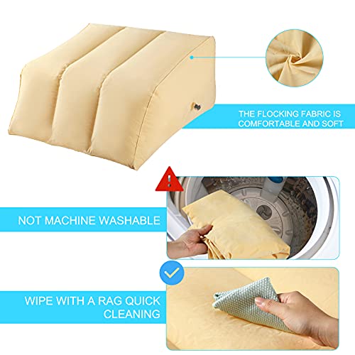 Cojín Inflable para La Pierna, Almohadilla de Pie Inflable PortáTil, Almohadilla de Pie FáCil de Inflar y Desinflar, Superficie de Flocado, Adecuada para Mujeres Embarazadas, Atletas