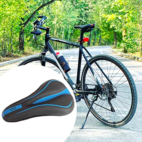 Colcolo Pollo a Prueba de Polvo Transpirable para Bicicletas Cubierta de Asiento de Bicicleta Bicicleta Cojín Acolchado Cubiertas Reemplazo - Azul Negro