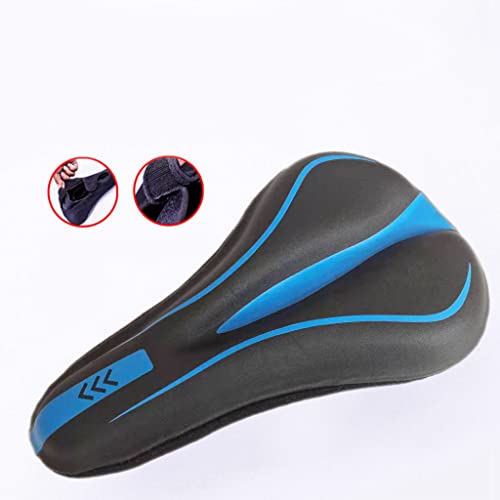 Colcolo Pollo a Prueba de Polvo Transpirable para Bicicletas Cubierta de Asiento de Bicicleta Bicicleta Cojín Acolchado Cubiertas Reemplazo - Azul Negro