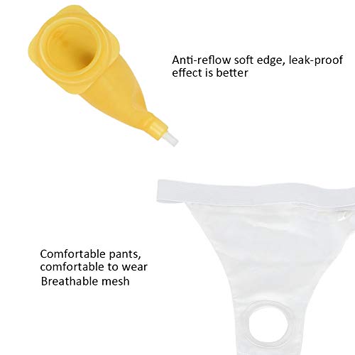 Colector de orina, bolsa de urinario coleccionable reutilizable de 1000 ml, colector de orina con ventilación, cintura elástica, herramienta de buen cuidado para personas mayores, colector de incontin