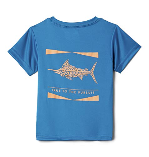 Columbia Kids & Baby PFG Offshore - Camiseta de Manga Corta, diseño de Peces de la Tribu de la Piscina Oscura, XL