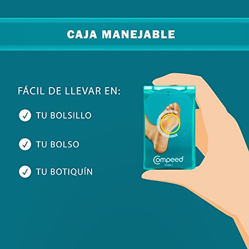 Compeed Durezas Medianas, Apósitos Hidrocoloides, Cuidado de Pies, Eliminación Rápida de las Durezas, Turquesa, Dimensiones 4.4 cm x 4.5 cm, 6 Unidades