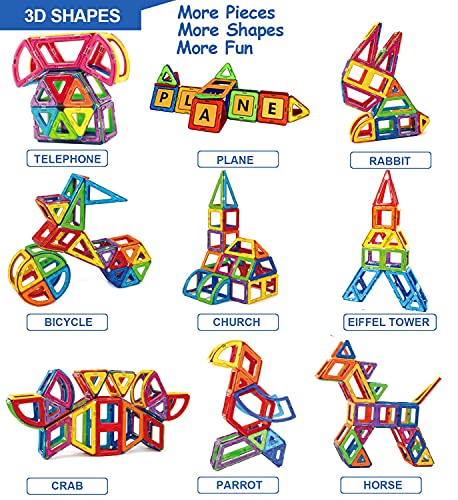 Condis 160 Piezas Bloques de Construcción Magnéticos para Niños Kit de inicio, Juegos de Viaje Construcciones Magneticas Imanes Regalos Cumpleaños Juguetes Educativos para Niños mayores de 3 años
