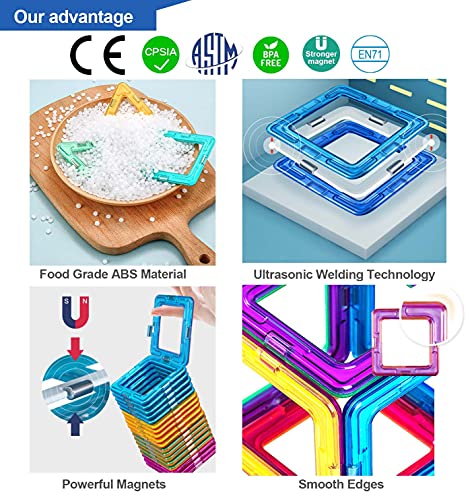 Condis 160 Piezas Bloques de Construcción Magnéticos para Niños Kit de inicio, Juegos de Viaje Construcciones Magneticas Imanes Regalos Cumpleaños Juguetes Educativos para Niños mayores de 3 años