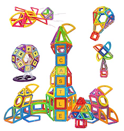 Condis 160 Piezas Bloques de Construcción Magnéticos para Niños Kit de inicio, Juegos de Viaje Construcciones Magneticas Imanes Regalos Cumpleaños Juguetes Educativos para Niños mayores de 3 años