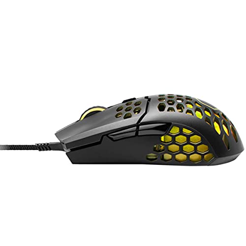 Cooler Master MM711 RGB-LED Ratón Gaming Ligero 60g con Cable, Sensor Optico 16000 DPI, Conmutadores Omron 20 millones Clics, Pies PTFE Desplazamiento Suave, Coraza Forma Panel Abeja, Negro Opaco