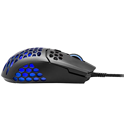 Cooler Master MM711 RGB-LED Ratón Gaming Ligero 60g con Cable, Sensor Optico 16000 DPI, Conmutadores Omron 20 millones Clics, Pies PTFE Desplazamiento Suave, Coraza Forma Panel Abeja, Negro Opaco