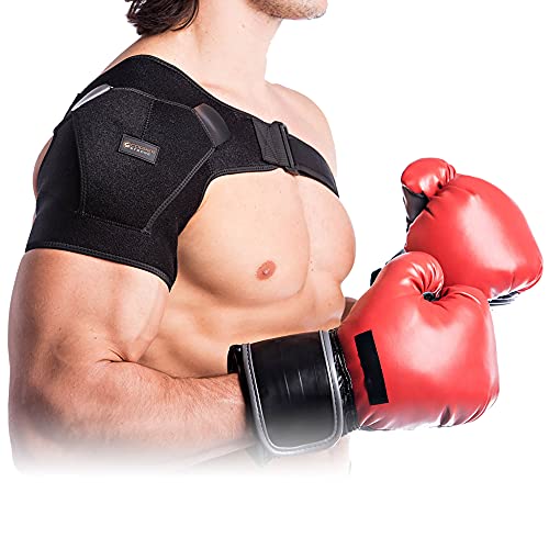 Copper Strong Soporte para hombro de recuperación: soporte de estabilidad de hombro con mayor contenido de cobre. Ajuste ajustable para hombres o mujeres. Alivio para tendinitis