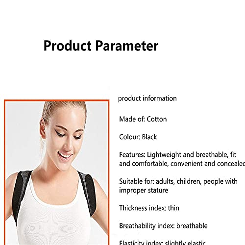 Corrector de postura de espalda para mujeres y hombres - Corrector de postura de espalda superior que proporciona soporte lumbar - Enderezadora de espalda ajustable, negro, 4 tamaños (tamaño: grande)