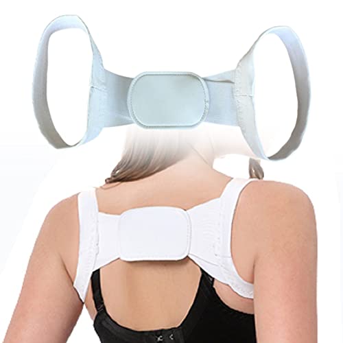 Corrector de postura, diseño ergonómico rectificar cuello, espalda, hombros, postura ajustable, mala postura, corrector de espalda superior para dolor de espalda, hombres y mujeres (blanco)