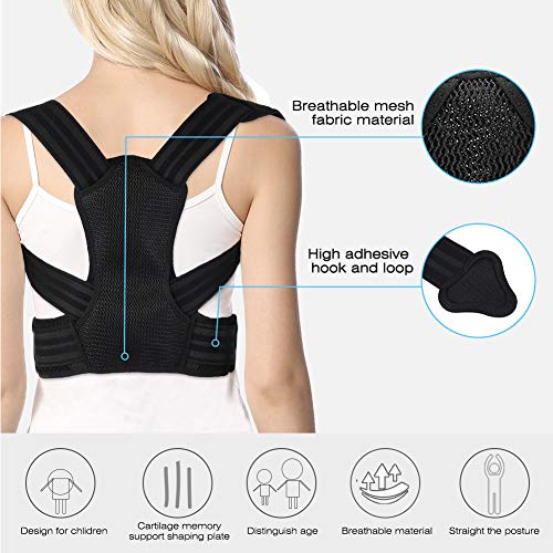 Corrector de Postura, Estabiliza la Clavícula Y la Espalda Lumbar Superior Corrector de Postura Soporte de Espalda Superior para Hombres Y Mujeres para Cuello, Clavícula, Espalda Y Hombros