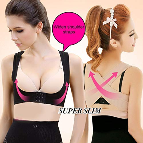 Corrector de postura Mujeres Cofre de pecho Evitar la flacidez del pecho y el jorobado Sujetador de correa cruzada Chaleco Body Shaper Ropa interior adelgazante BCVBFGCXVB (Negro）