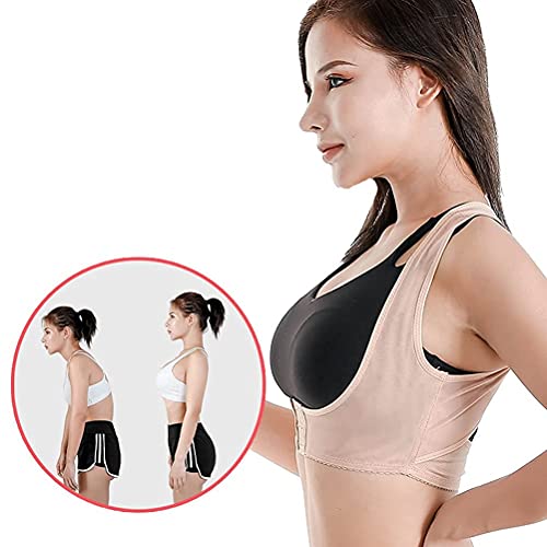 Corrector de Postura para Mujer Enderezadora de Espalda Soporte Invisible y Sujetador enderezado - Entrenador de Postura cómodo (Color: Tono de Piel, Talla: S) ZQHSB