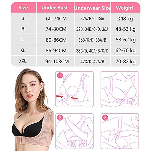 Corrector de Postura para Mujer Enderezadora de Espalda Soporte Invisible y Sujetador enderezado Entrenador de Postura cómodo (Color: Tono de Piel, Talla: XXL) ZQHSB