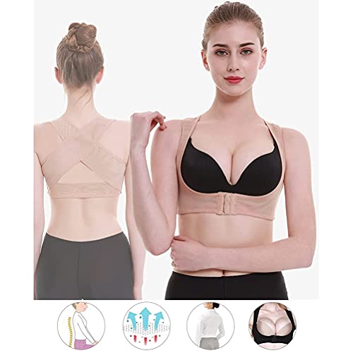 Corrector de Postura para Mujer Soporte para Espalda Ajustable y Sujetador de Postura enderezado para Mujer - Proporciona enderezadora Vertical para Hombros y Espalda (Color: S)