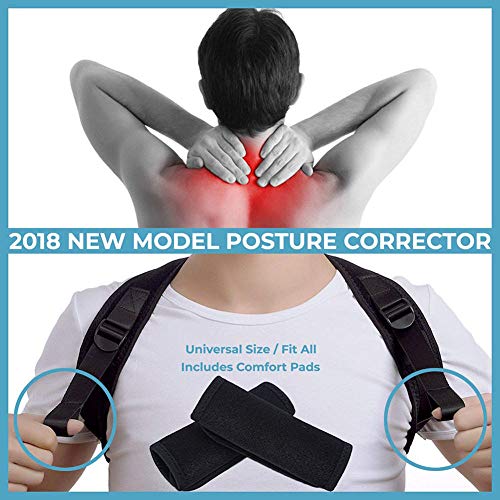 Corrector De Postura Soporte Ajustable Para Fracturas De Espalda Hombres / Mujeres Espalda Clavícula Columna Vertebral Órtesis De Hombro Con Correa M2-negro Corrector De Espalda