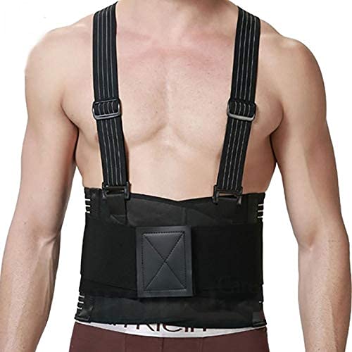 Corrector de postura Soporte lumbar Cinturón Dolor de espalda Enderezador de alta elasticidad Protección Lumbar Espinal Correas de hombro Soporte de trabajo Fajas Soporte de soporte (Tamaño: Gran