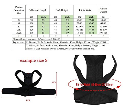 Correctores de postura para mujeres, Corrector de Espalda y Hombros Soporte de Cintura Espalda Recta Soporte Correctores Postural Faja Aliviar el Dolor de hombros y Cuello Previene el Encorvado