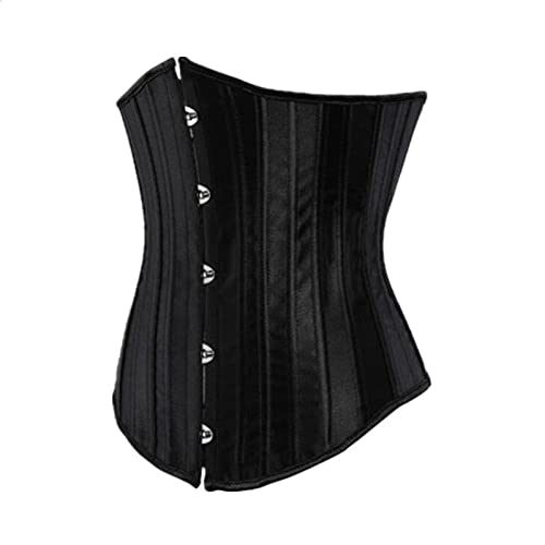 Corset Corsé Mujer Corsés Debajo del Busto Negro Albaricoque Mujeres Cintura Modeladora Cuerpo Cintura Ajustada Clip XXS-XXL-Black_XS