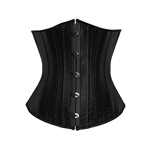 Corset Corsé Mujer Corsés Debajo del Busto Negro Albaricoque Mujeres Cintura Modeladora Cuerpo Cintura Ajustada Clip XXS-XXL-Black_XS
