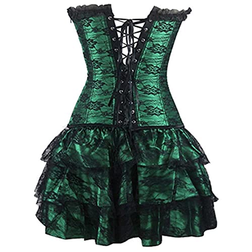 Corset Corsé Mujer Moda 4 Colores De Encaje Floral Sexy Vestido De Corsé Overbust Más El Tamaño S-6Xl-Purple_L