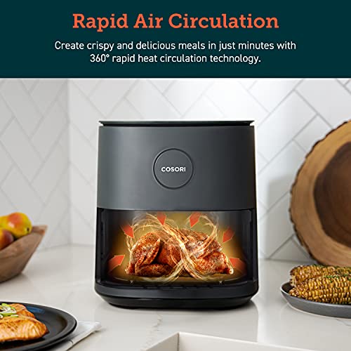 COSORI Freidora sin Aceite 4,7L, Freidora Aire Caliente con Tecnología Patentada Air Whisper para Silencio,Air Fryer con 100 Recetas en Español y 7 Programas,Pantalla LED Táctil