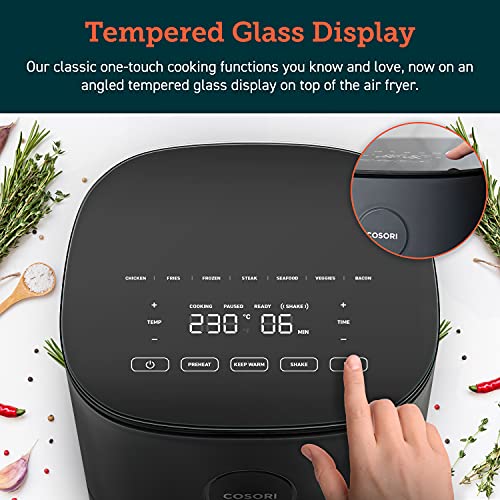 COSORI Freidora sin Aceite 4,7L, Freidora Aire Caliente con Tecnología Patentada Air Whisper para Silencio,Air Fryer con 100 Recetas en Español y 7 Programas,Pantalla LED Táctil