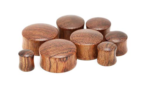 Crdifu 2 Pares Espansores de Túnnel de Madera Calibre Camilla de Oreja Conjunto Piercing Joyería(6-20mm)