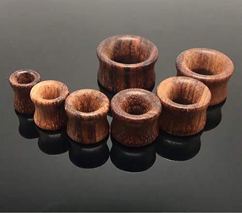 Crdifu 2 Pares Espansores de Túnnel de Madera Calibre Camilla de Oreja Conjunto Piercing Joyería(6-20mm)
