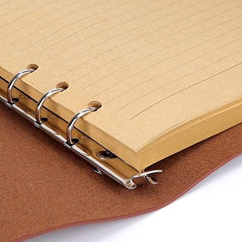 Cuaderno de piel sintética, con encuadernación en espiral, recargable, papel con renglones, con colgantes clásicos en relieve, cuaderno de viaje,tamaño A6, 18,5 x 13 cm, color frambuesa