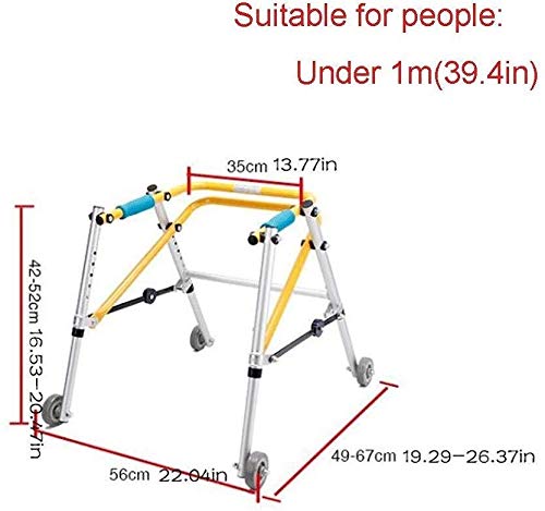 Cuatro Walker, inferior estribo de soporte rehabilitación extremidad, apoyabrazos ajustables veces las muletas discapacidad bipedestador (Color : S)