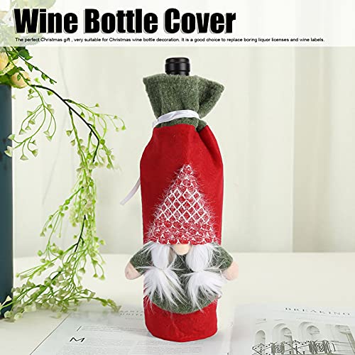 Cubierta De La Manga De La Botella De Vacaciones, Se Puede Reutilizar Muchas Veces Cubierta De La Botella De Vino De Navidad Material De Pelusa De Calidad Para Hogares Cafés Vestíbulos De(Trenzas)