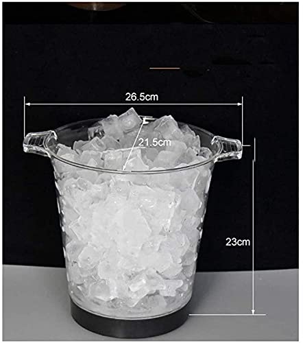 Cubo de hielo con pinzas de hielo LED LED Luminoso Cerveza aislada Champagne Barra de cucharón KTV Suministros Conjunto de vinos, con asa, Adecuado