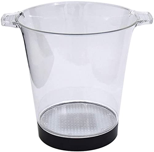 Cubo de hielo con pinzas de hielo LED LED Luminoso Cerveza aislada Champagne Barra de cucharón KTV Suministros Conjunto de vinos, con asa, Adecuado