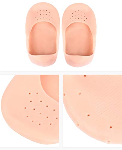 Cuidado de los pies de las plantillas, a prueba de humedad Calcetines de silicona, prevenir las grietas del talón y callosidades, pedicura y for blanquear los calcetines Spa, yoga y danza Práctica dep