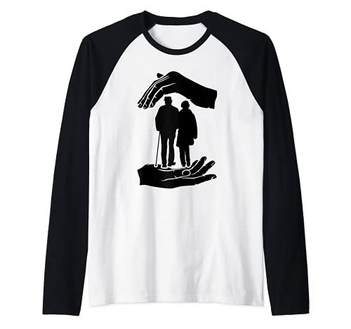 Cuidado de personas mayores - enfermera geriátrica Camiseta Manga Raglan