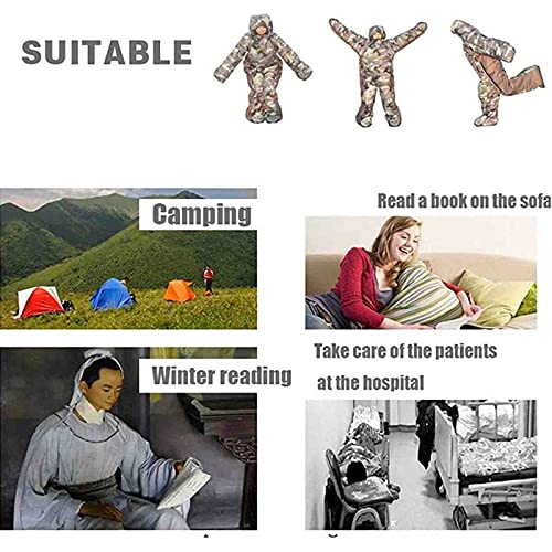 Cushion Saco De Dormir Engrosamiento Cálido Saco De Dormir para Mochileros Individual Saco De Dormir Humanoide con Bolsa De Transporte para Mochileros Al Aire Libre