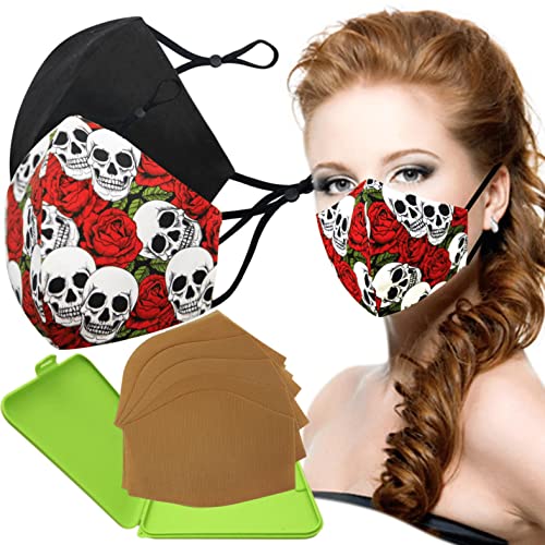 Cussi - Mascarilla de Tela Higiénica Reutilizable Homologada UNE 0065:20 y Certificada BFE 99%, Lavable hasta 20 ciclos-pack 2 mascarillas, estuche, filtros extra (ROSA CALAVERA, NEGRO)