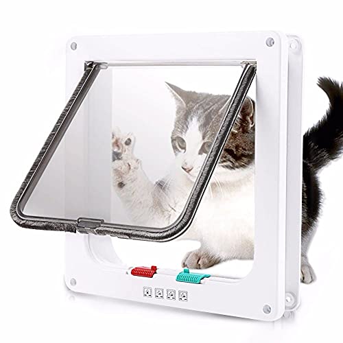 CYYLAHZX S/M/L Tamaño Gato Puerta De Solapa con 4 Vías Seguridad Cerradura Puertas Cajas Puertas Contención For Perros Gatos Gatito Puppy Abdominales Perros De Puerta De Mascotas